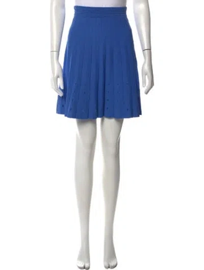 Pre-owned Sandro Pleated Accents Mini Skirt In Blue