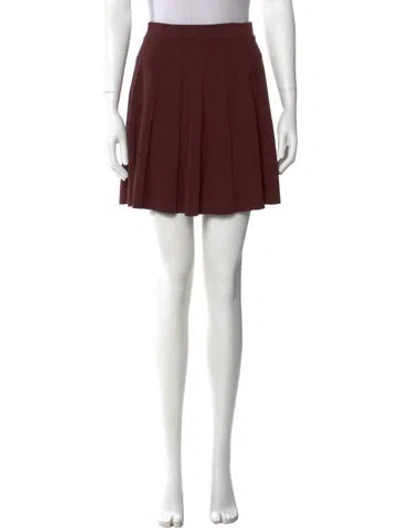 Pre-owned Sandro Pleated Accents Mini Skirt In Brown