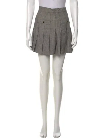 Pre-owned Sandro Pleated Accents Mini Skirt In Brown