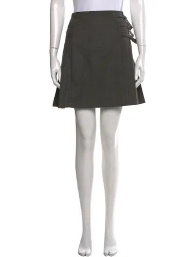 Pre-owned Sandro Pleated Accents Mini Skirt In Brown