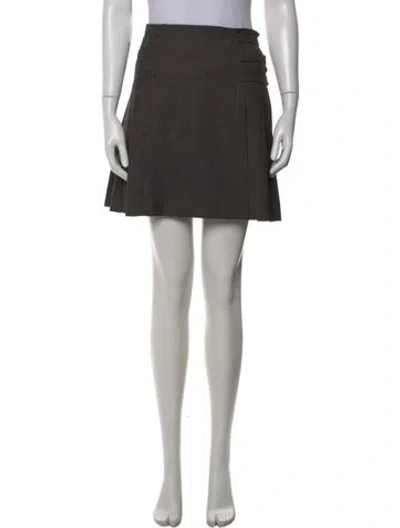 Pre-owned Sandro Pleated Accents Mini Skirt In Brown
