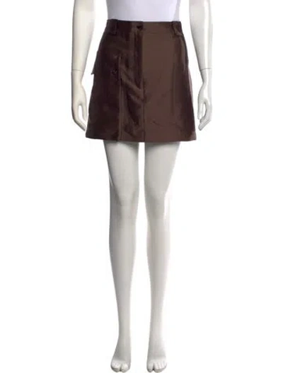 Pre-owned Sandro Pleated Accents Mini Skirt In Brown