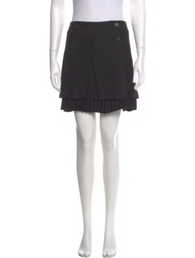 Pre-owned Sandro Pleated Accents Mini Skirt In Gray