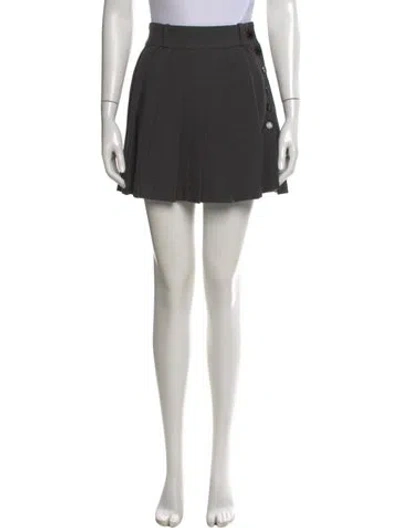 Pre-owned Sandro Pleated Accents Mini Skirt In Gray