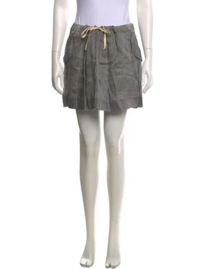 Pre-owned Sandro Pleated Accents Mini Skirt In Gray