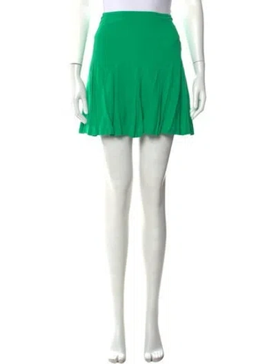 Pre-owned Sandro Pleated Accents Mini Skirt In Green