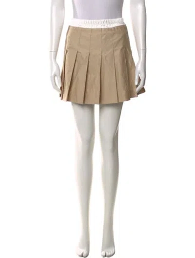 Pre-owned Sandro Pleated Accents Mini Skirt In Neutral
