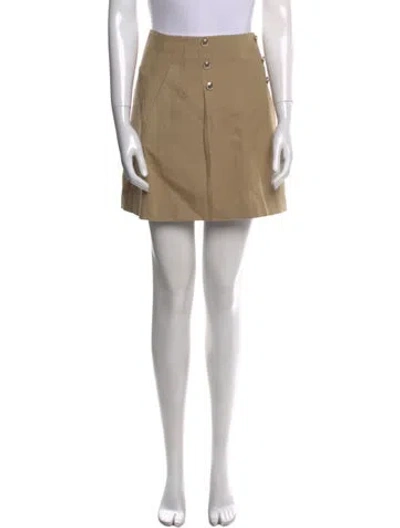 Pre-owned Sandro Pleated Accents Mini Skirt In Neutral