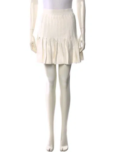Pre-owned Sandro Pleated Accents Mini Skirt In Neutral