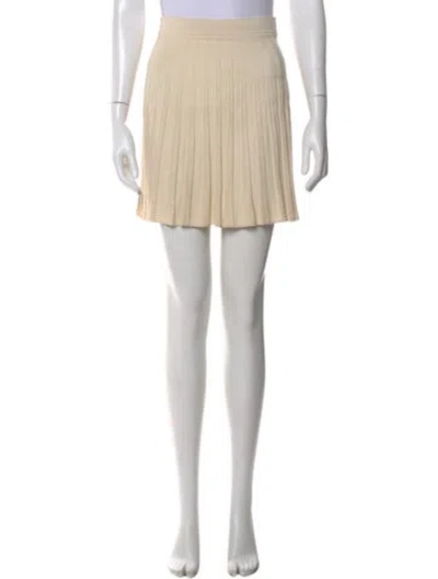 Pre-owned Sandro Pleated Accents Mini Skirt In Neutral