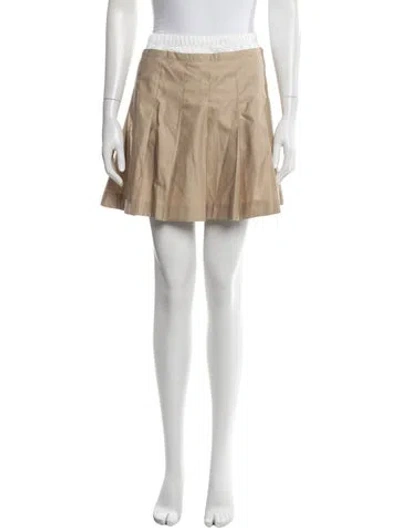 Pre-owned Sandro Pleated Accents Mini Skirt In Neutrals