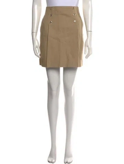 Pre-owned Sandro Pleated Accents Mini Skirt W/ Tags In Brown