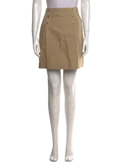 Pre-owned Sandro Pleated Accents Mini Skirt W/ Tags In Neutral