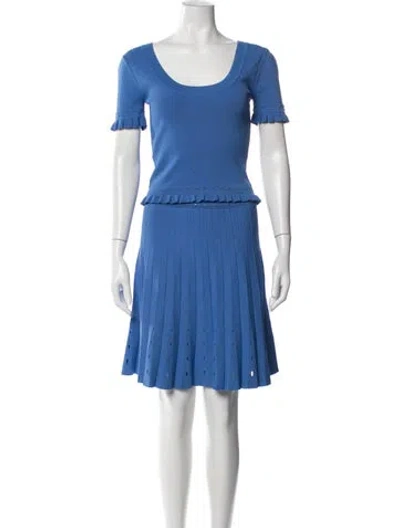 Pre-owned Sandro Pleated Accents Skirt Set In Blue
