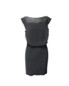 Sandro Pleated Bib Sheath Dress In Black Viscose In Black