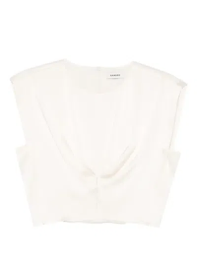 Sandro Bluse Mit Falten In Brown