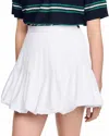 Sandro Pleated Bubble Hem Mini Skirt In White