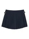 Sandro Womens Navy Blue Pleated High-rise Stretch-woven Mini Skirt In Blue