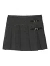 Sandro Pleated Buckled Skirt In Gray