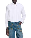 Sandro Pleated Cropped Shirt In White