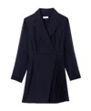Sandro Pleated Detail Dress In Black