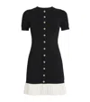 Sandro Mini Knit Dress With Ruffle In Black