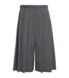 Sandro Pleated Longline Shorts In Black