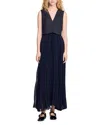 Sandro Pleated Maxi Dress In Black