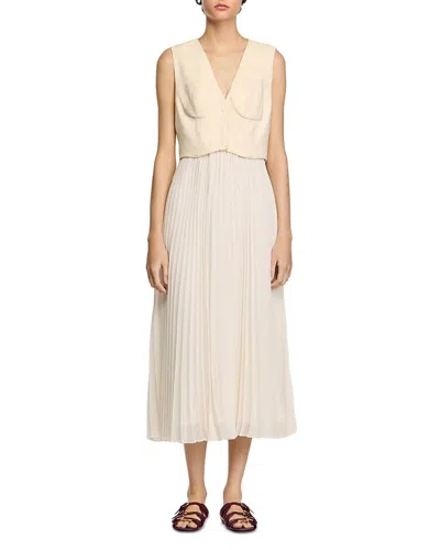SANDRO PLEATED MAXI DRESS