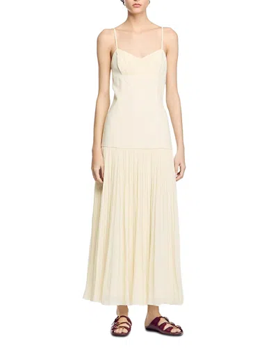 SANDRO PLEATED MAXI DRESS