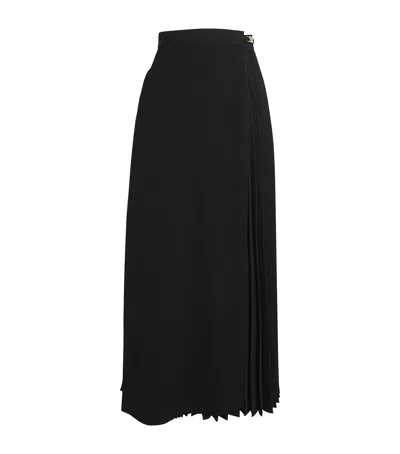 Sandro Pleated Maxi Skirt In Black