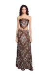 Sandro Womens Bruns Bandana-pattern Pleated Woven Maxi Skirt In Brown/black