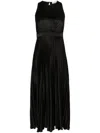 Sandro Jolie Pleated Midi Dress In Black