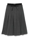 Sandro Long Pleated Rhinestone Skirt