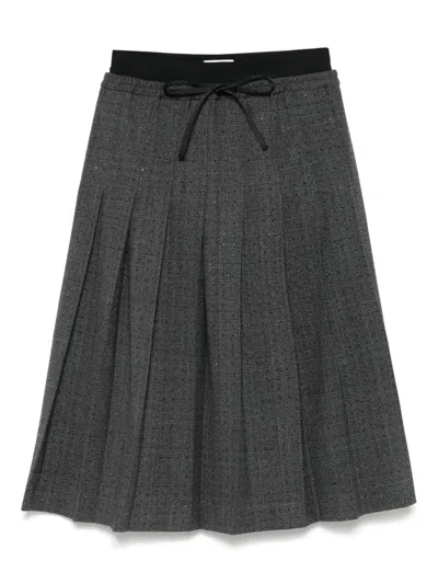 SANDRO PLEATED MIDI SKIRT