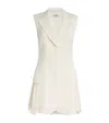 Sandro Pleated Mini Dress In Beige