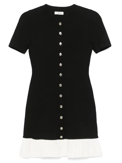 SANDRO PLEATED MINI DRESS