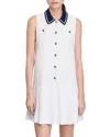 Sandro Short Dress With Contrasting Collar In White