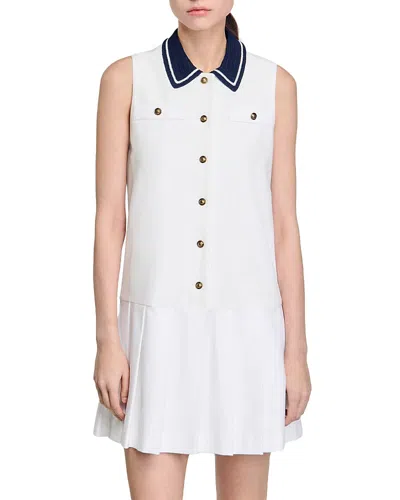 SANDRO PLEATED MINI DRESS