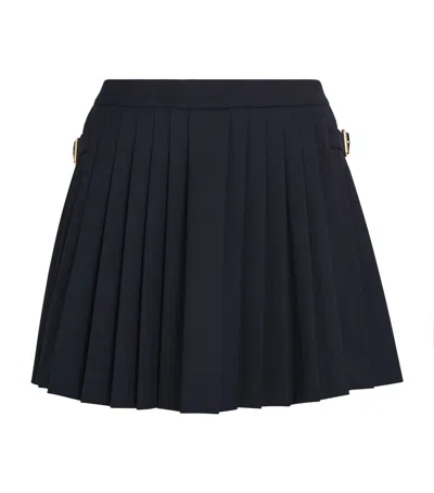 Sandro Pleated Mini Skirt In Blue