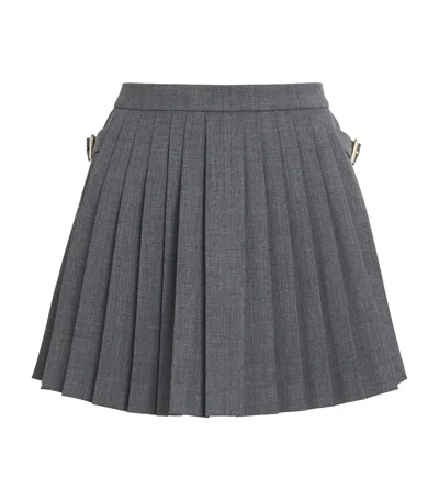 Sandro Pleated Mini Skirt In Gray