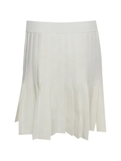 Pre-owned Sandro Pleated Mini Skirt In White