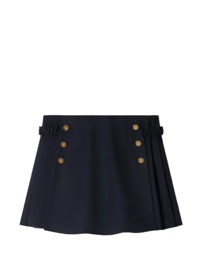 Sandro Pleated Mini Skorts In Blue