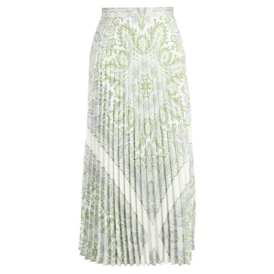 Sandro Pleated Print Midi Skirt In Multicolor Viscose