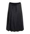 Sandro Pleated Rhinestone-embellished Midi Skirt In Black