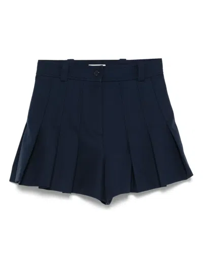 Sandro Pleated Shorts In Blue
