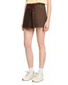 Sandro Drawstring Pleated Skort In Brown
