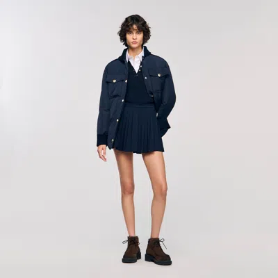Sandro Pleated Skort In Blue