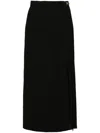 Sandro Pleated Wrap Midi Skirt In Schwarz
