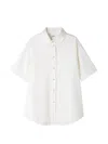 Sandro Pleated-back Oversized Shirt In White